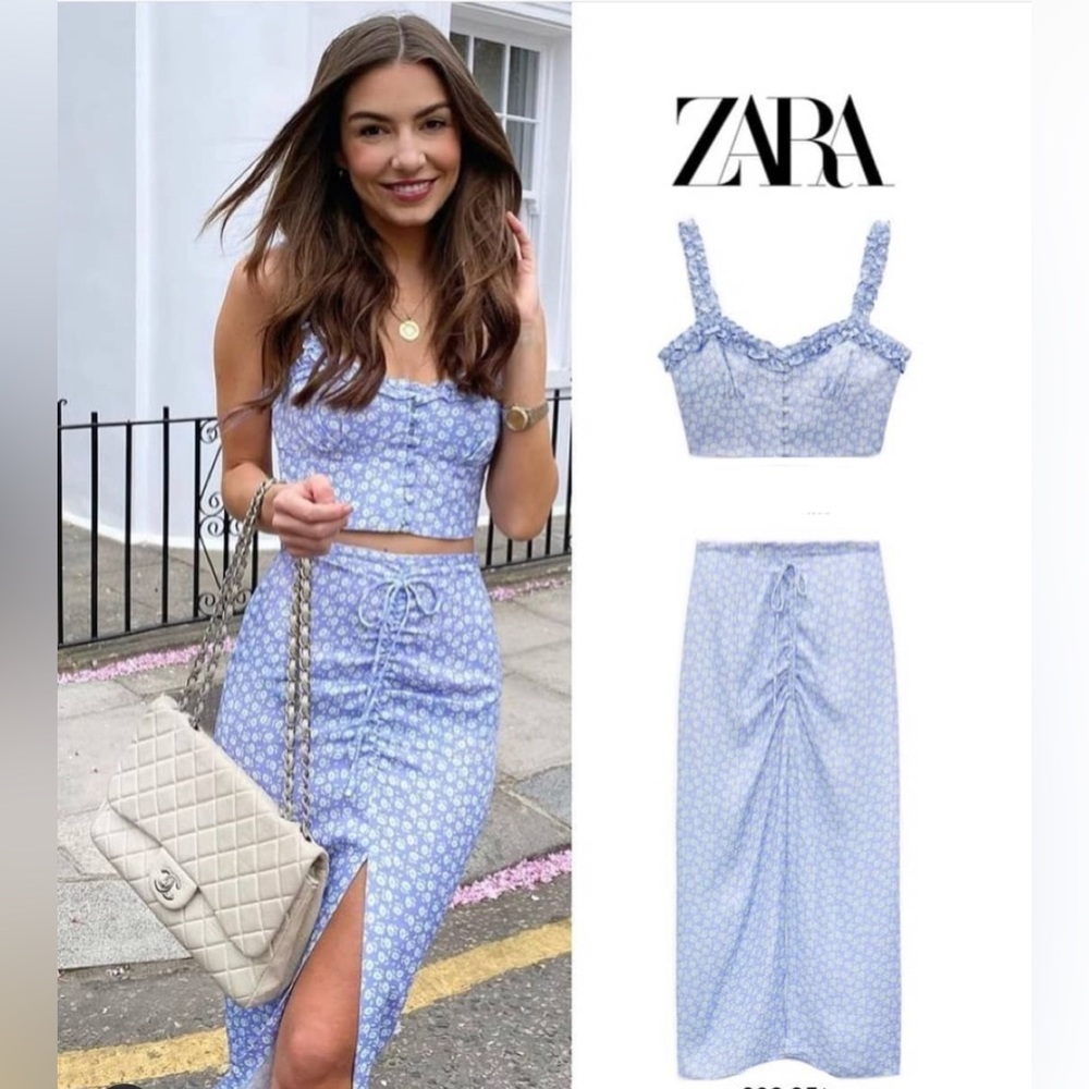 ZARA 2 piece floral print set 3067/062